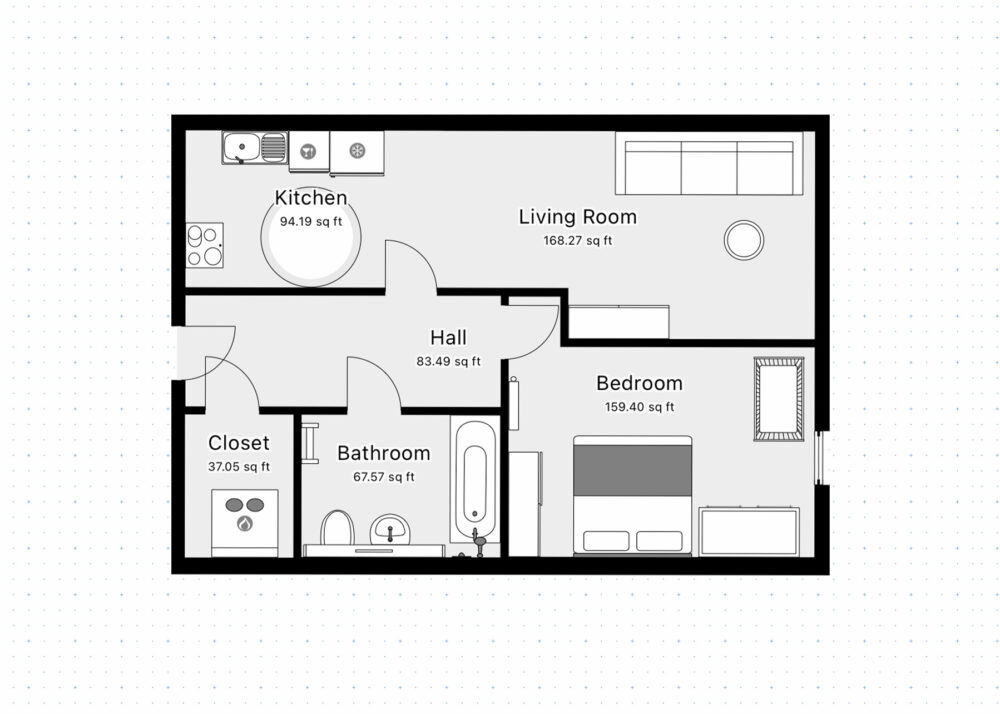 Floor Plan (Up to 1000 sq ft)
